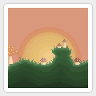 Mushroom Fields Sunset Sticker